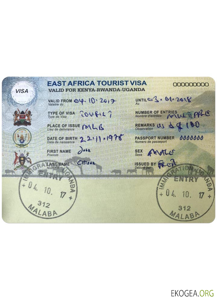 Visa KENYA, RWANDA, OUGANDA